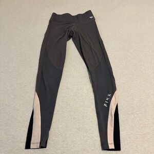 Pink Victorias Secret Yoga Leggings Gray Colorblock Mesh‎ XS RN54867
